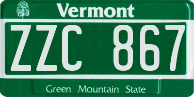 VT license plate ZZC867
