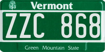VT license plate ZZC868