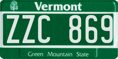 VT license plate ZZC869