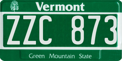 VT license plate ZZC873