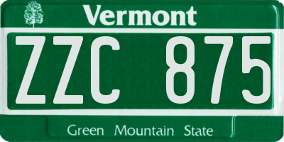VT license plate ZZC875