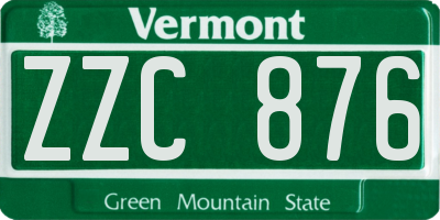 VT license plate ZZC876