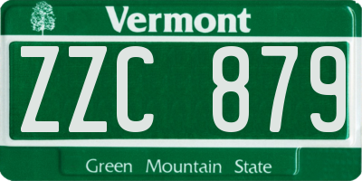 VT license plate ZZC879