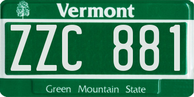 VT license plate ZZC881