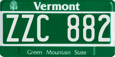 VT license plate ZZC882
