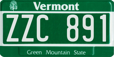 VT license plate ZZC891