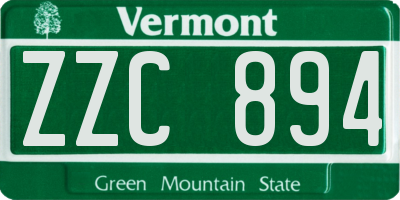 VT license plate ZZC894