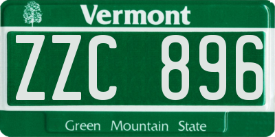 VT license plate ZZC896