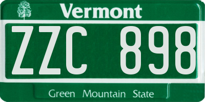 VT license plate ZZC898