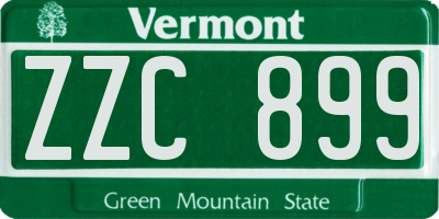 VT license plate ZZC899