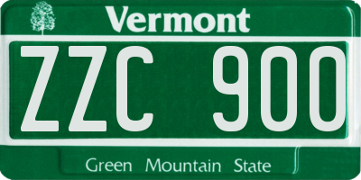 VT license plate ZZC900