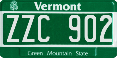 VT license plate ZZC902
