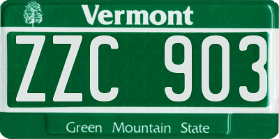 VT license plate ZZC903