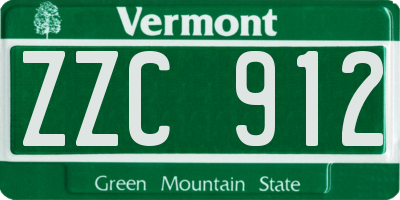 VT license plate ZZC912