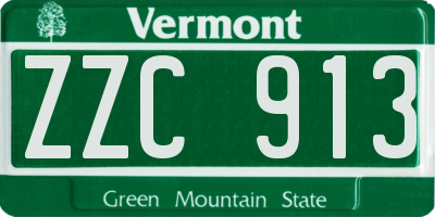 VT license plate ZZC913