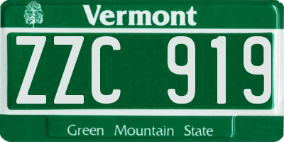VT license plate ZZC919