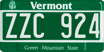 VT license plate ZZC924