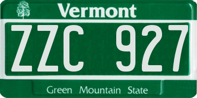 VT license plate ZZC927