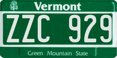VT license plate ZZC929