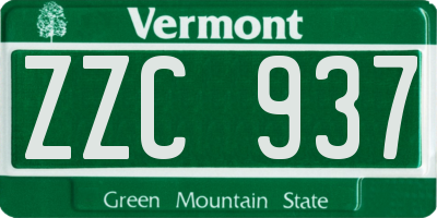 VT license plate ZZC937