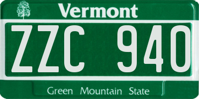 VT license plate ZZC940