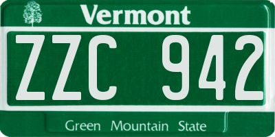 VT license plate ZZC942