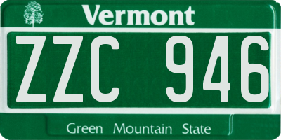 VT license plate ZZC946