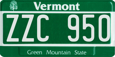 VT license plate ZZC950