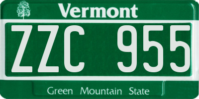 VT license plate ZZC955