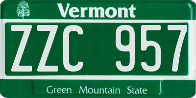 VT license plate ZZC957