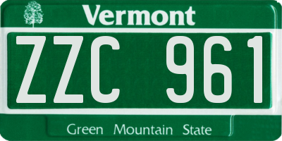 VT license plate ZZC961