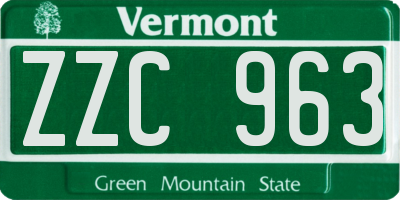 VT license plate ZZC963