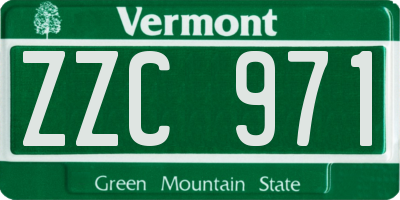 VT license plate ZZC971