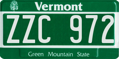 VT license plate ZZC972