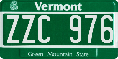 VT license plate ZZC976