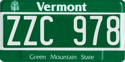 VT license plate ZZC978