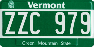 VT license plate ZZC979