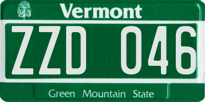 VT license plate ZZD046