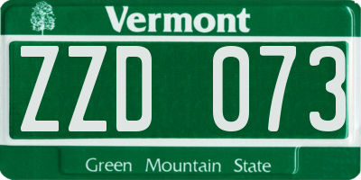 VT license plate ZZD073