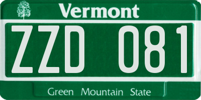 VT license plate ZZD081