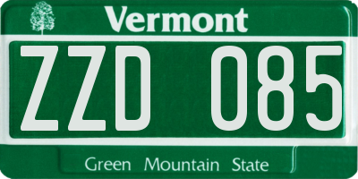VT license plate ZZD085