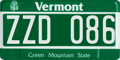 VT license plate ZZD086