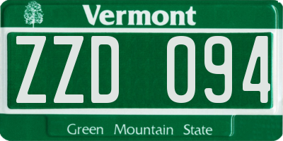 VT license plate ZZD094