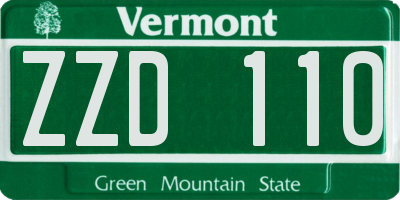 VT license plate ZZD110