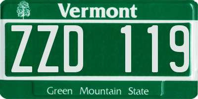 VT license plate ZZD119