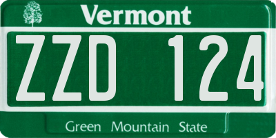 VT license plate ZZD124