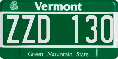 VT license plate ZZD130