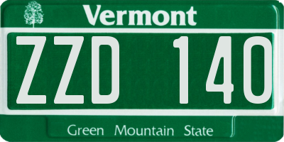 VT license plate ZZD140