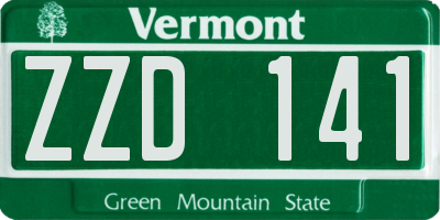 VT license plate ZZD141