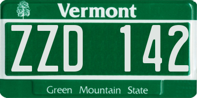 VT license plate ZZD142